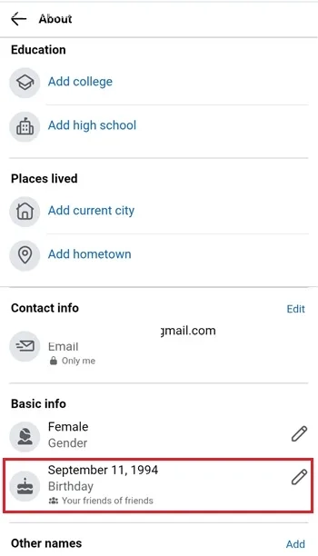 تنظیم تاریخ تولد در اینستا و فیسبوک
