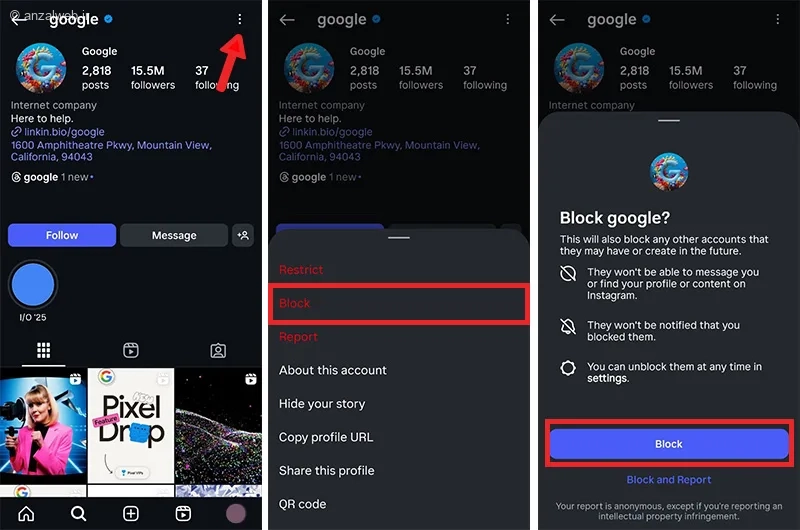 مسدود کردن حساب کاربر در اینستاگرام