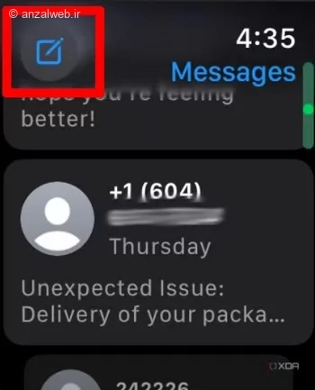 ایجاد مکالمه پیام فارسی در اپل واچ