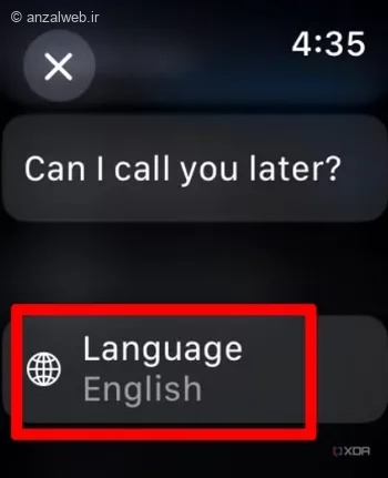 تغییر زبان اپل واچ به فارسی Languages