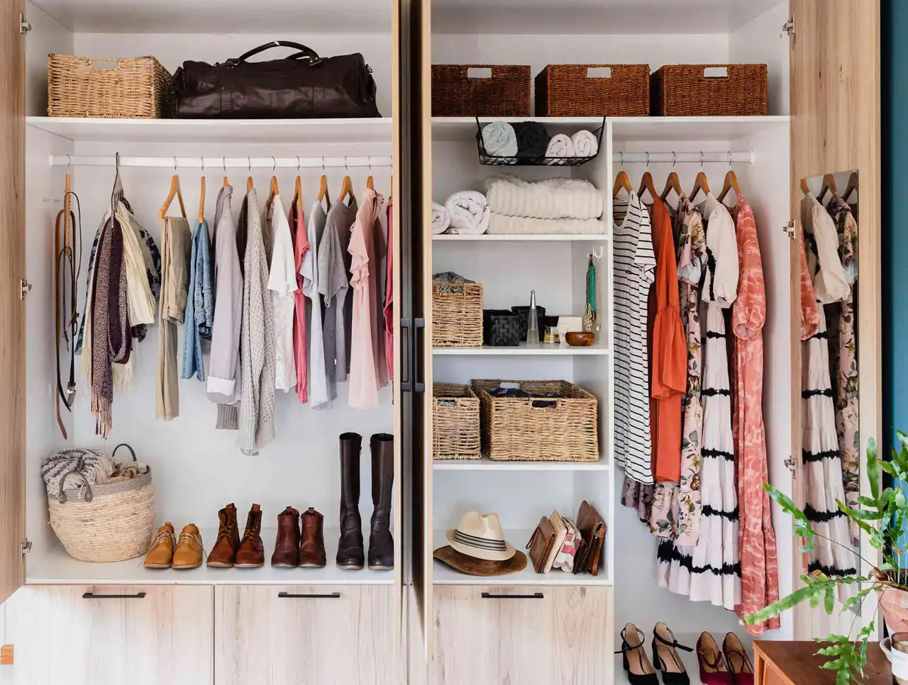 چیدمان کمد لباس + زیباترین حرفه ای ترین چیدمان کمد لباس به سبک طراحان