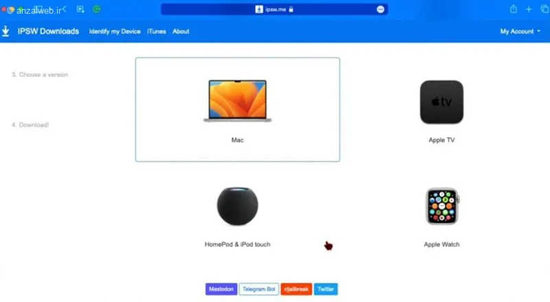 انتخاب اپل واچ در سایت ipws