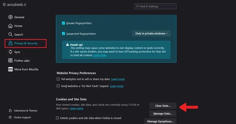 حل مشکل سایت نوبت دهی تعویض پلاک با حذف اطلاعات کش فایرفاکس