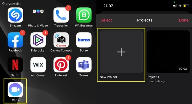 اضافه کردن آهنگ به ویدیو آیفون با کلیپس