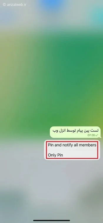 تایید پین پیام در گروه