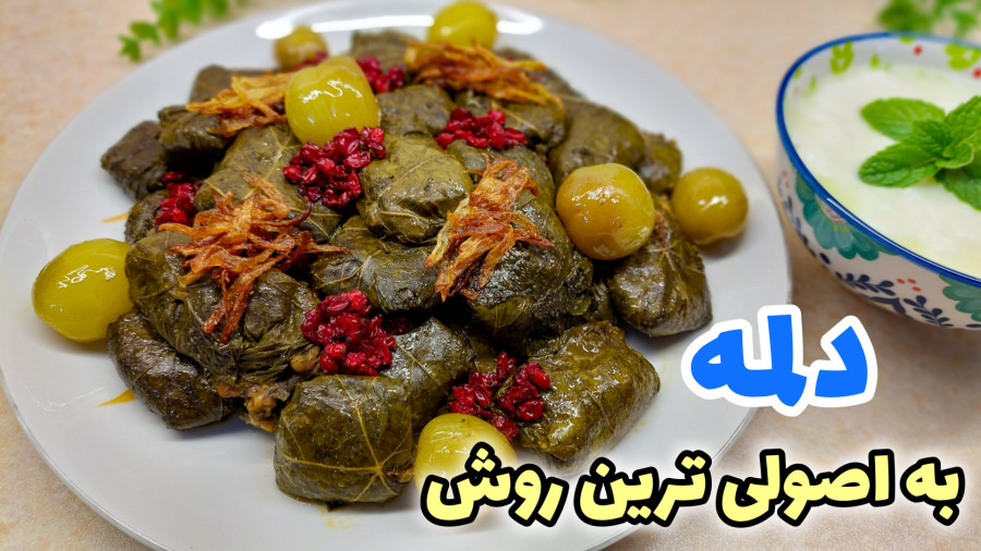 طرز تهیه دلمه/ دلمه برگ مو مرحله به مرحله با تمام نکات/ دلمه برگ مو/ دلمه