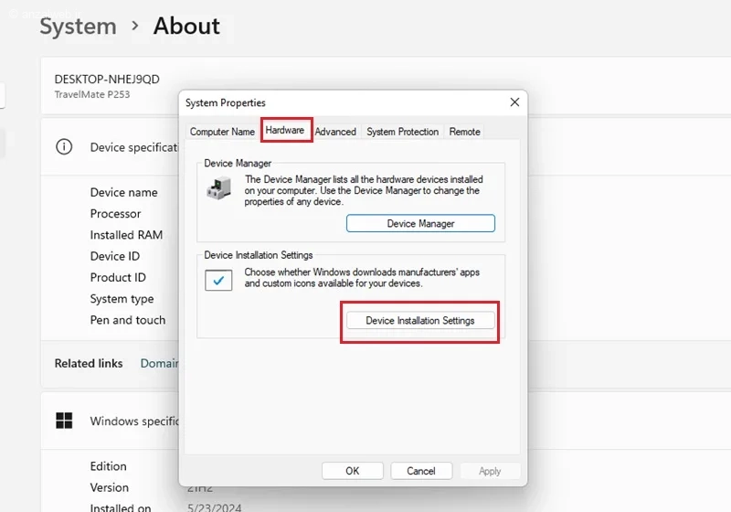 جلوگیری از نصب خودکار درایور در ویندوز 11