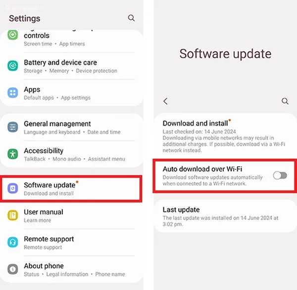 روش جلوگیری از آپدیت گوشی سامسونگ