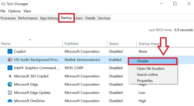 غیر فعال کردن برنامه‌های غیر ضروری در Startup  برای حل مشکل دیر باز شدن برنامه 
