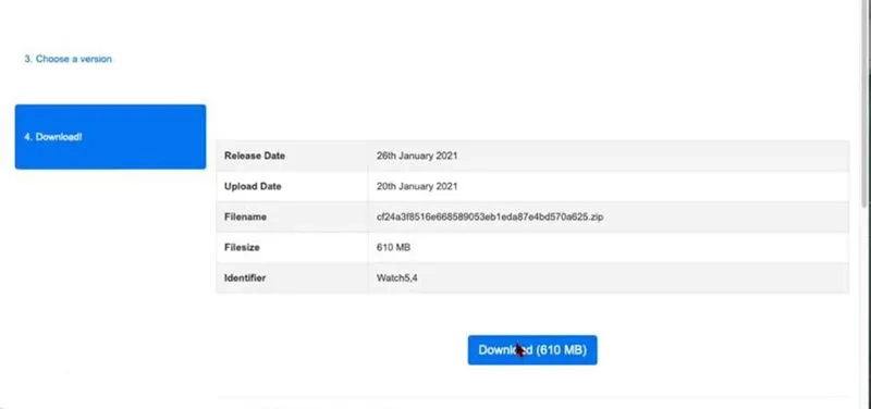 صفحه دانلود فایل ipsw