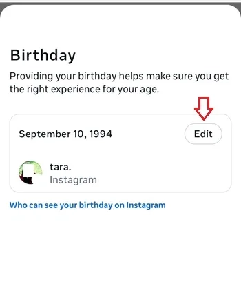 ادیت تاریخ تولد اینستا