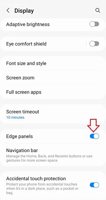 فعال کردن پنل لبه برای مشاهده تاریخچه گوشی سامسونگ