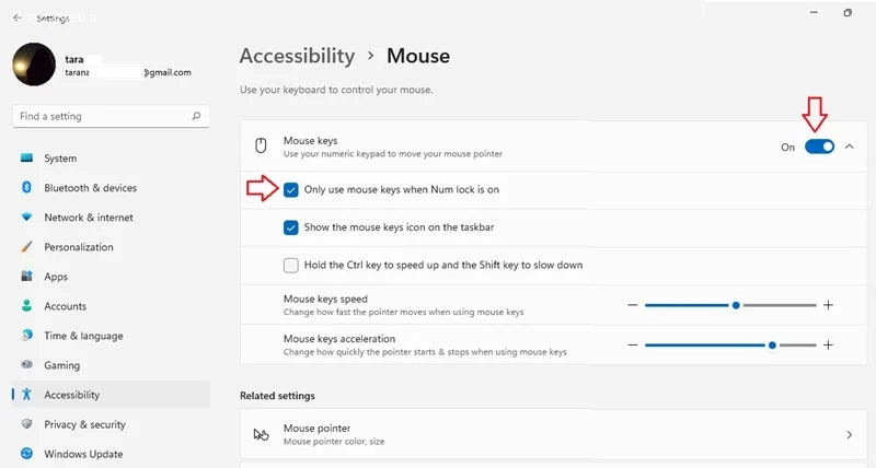 راست کلیک از طریق صفحه کلید عددی