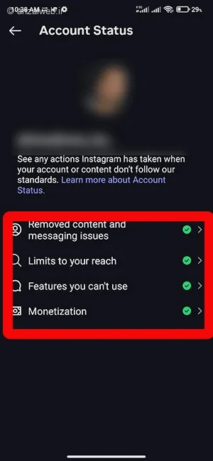 راهنمای تصویری حل مشکل اکانت استاتوس اینستاگرام