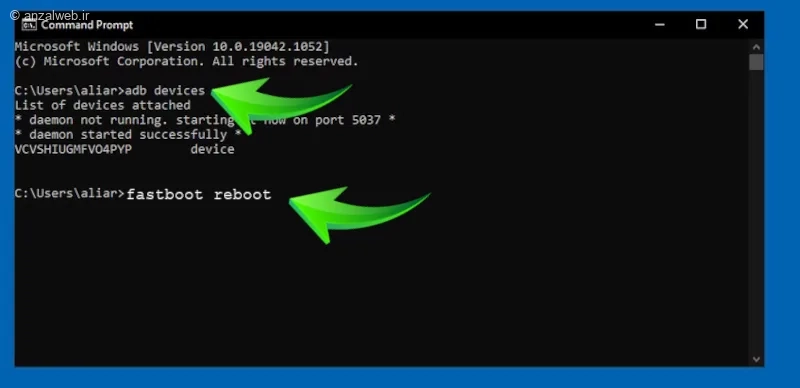 مرحله رفع ارور Fastboot شیائومی
