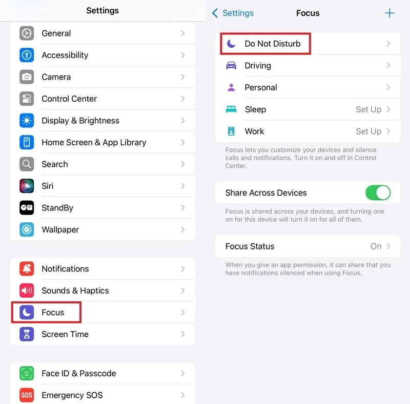 رد تماس در آیفون با focus mode