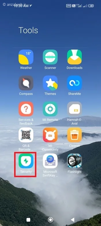 برنامه Securtiy گوشی