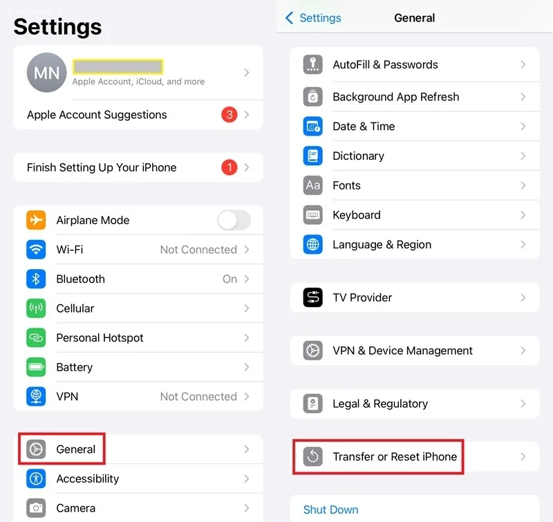 ارسال نشدن پیام در ایفون در جنرال