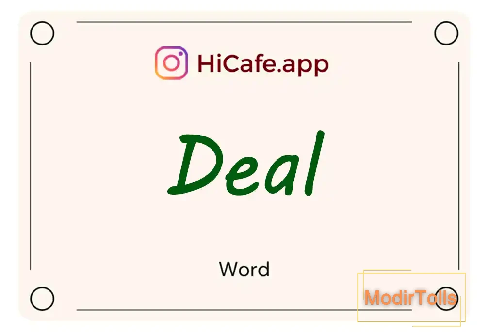 Meaning and usage of deal word