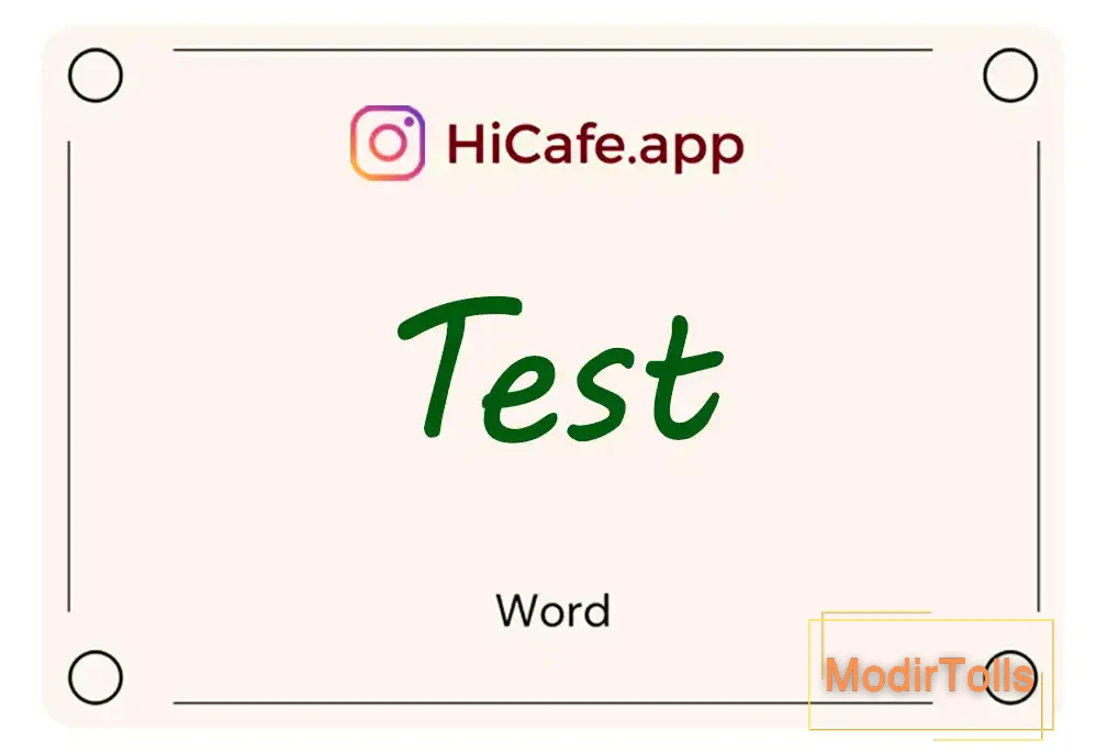 Meaning and usage of test word
