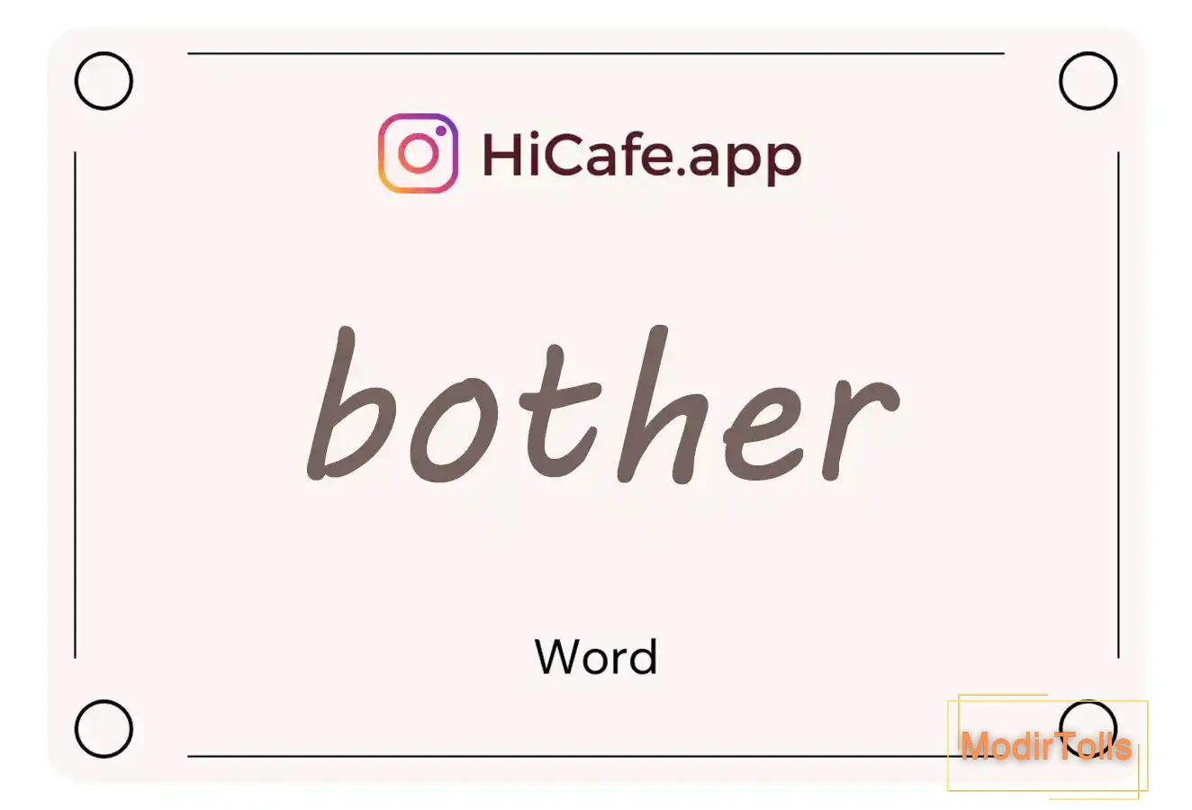 Meaning and usage of bother word