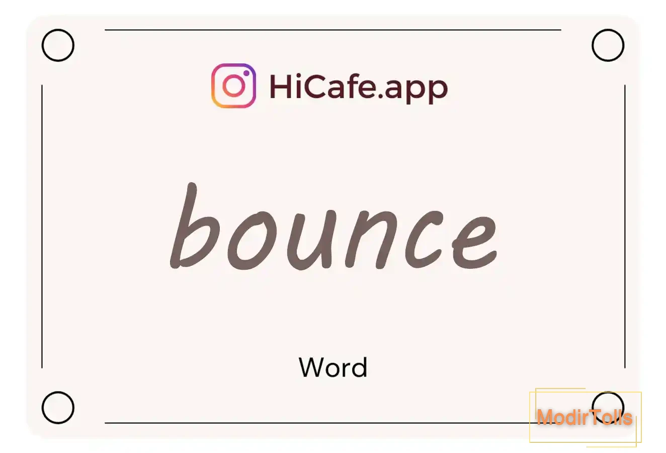 Meaning and usage of bounce word