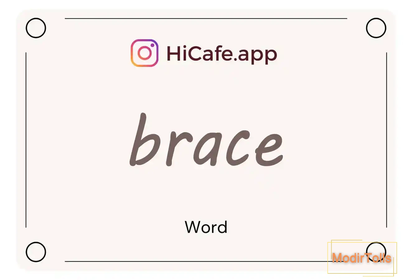Meaning and usage of brace word