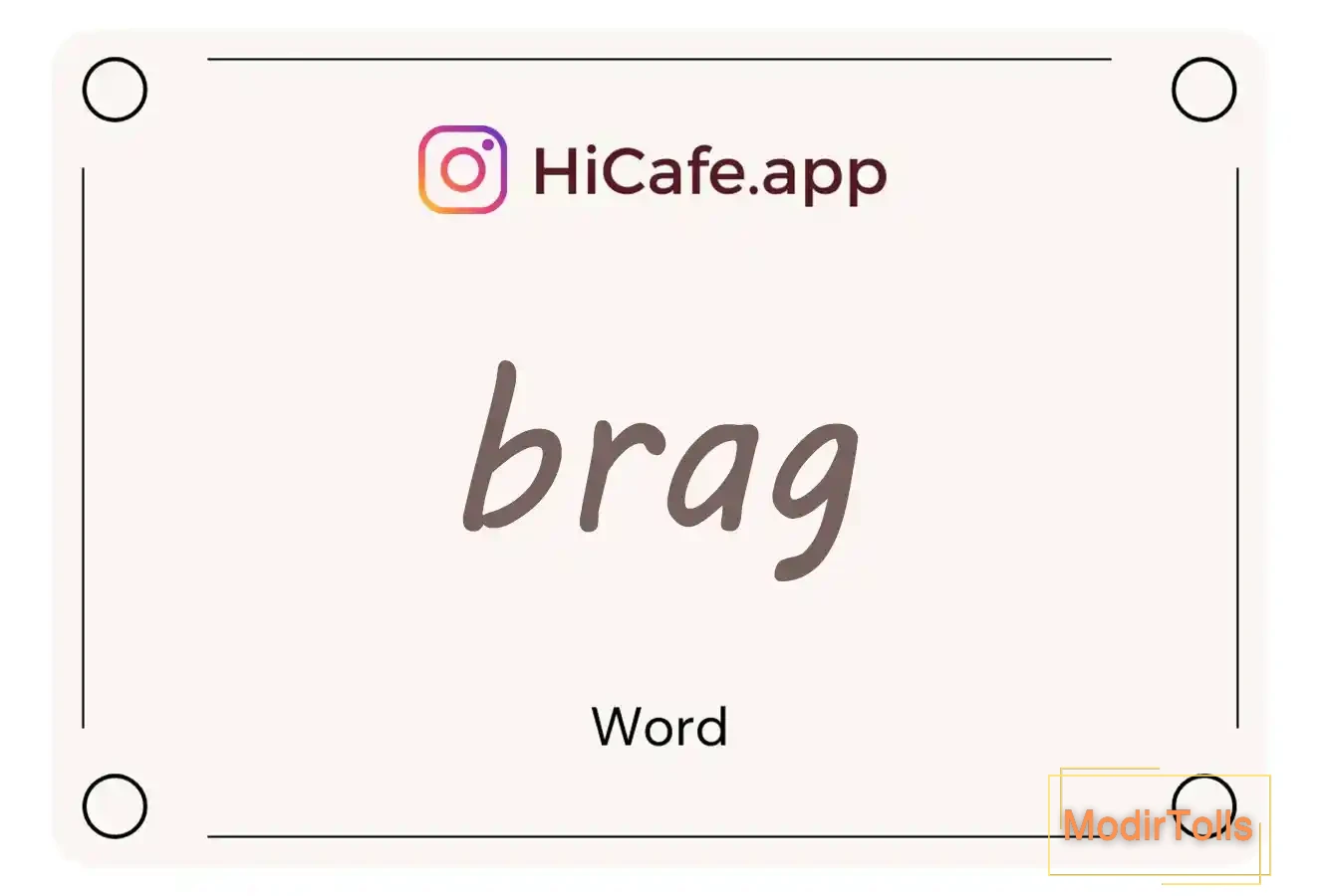 Meaning and usage of brag word