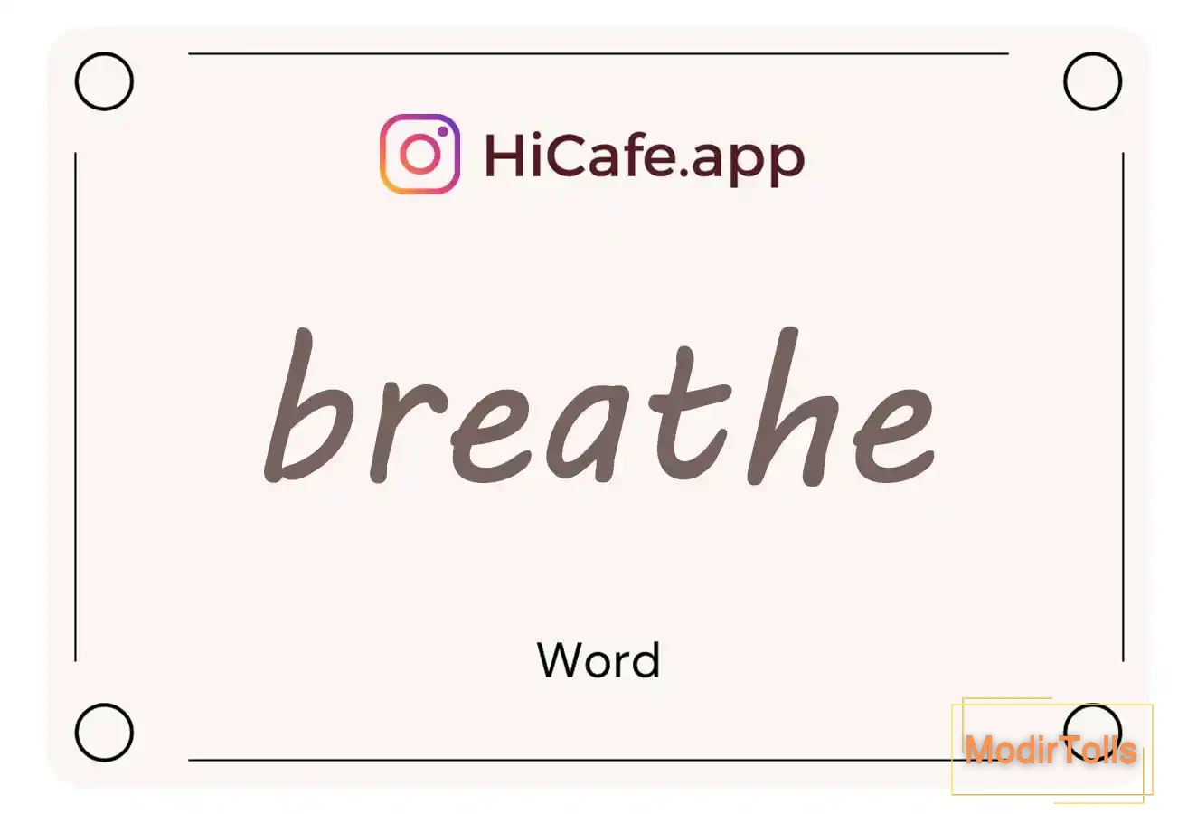 Meaning and usage of breathe word