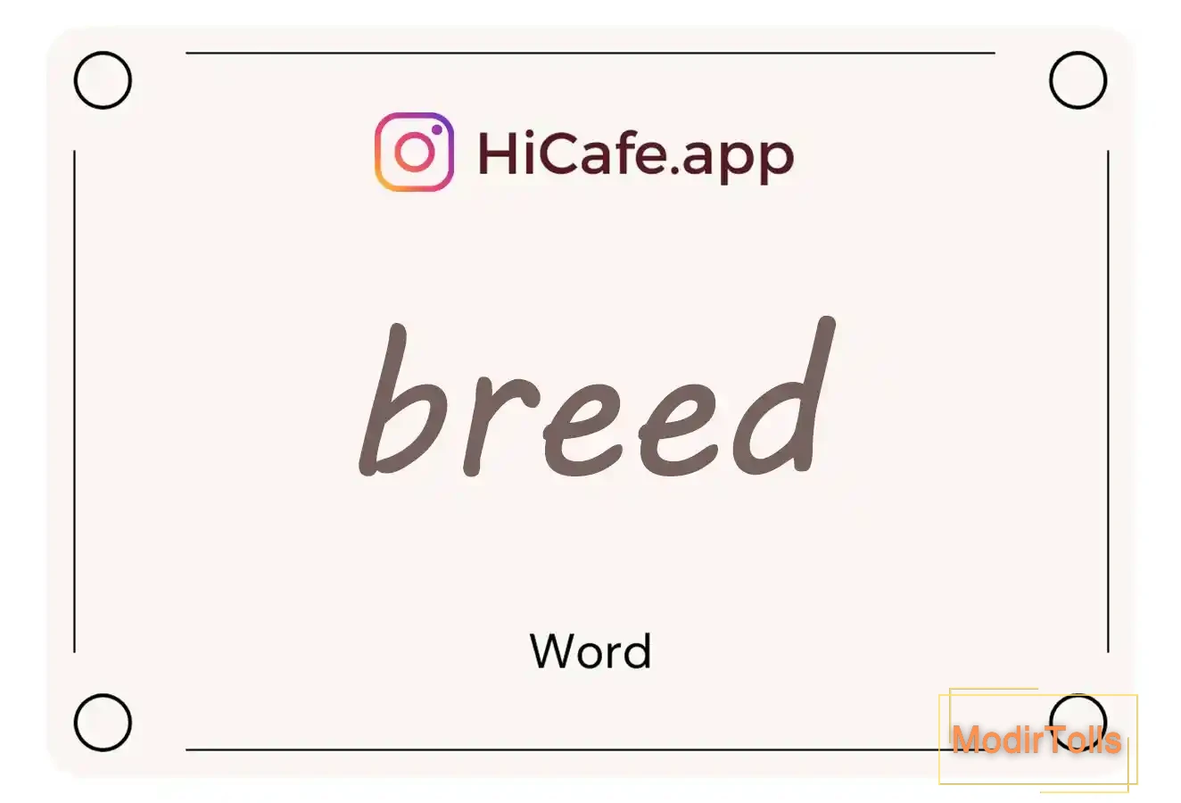 Meaning and usage of breed word