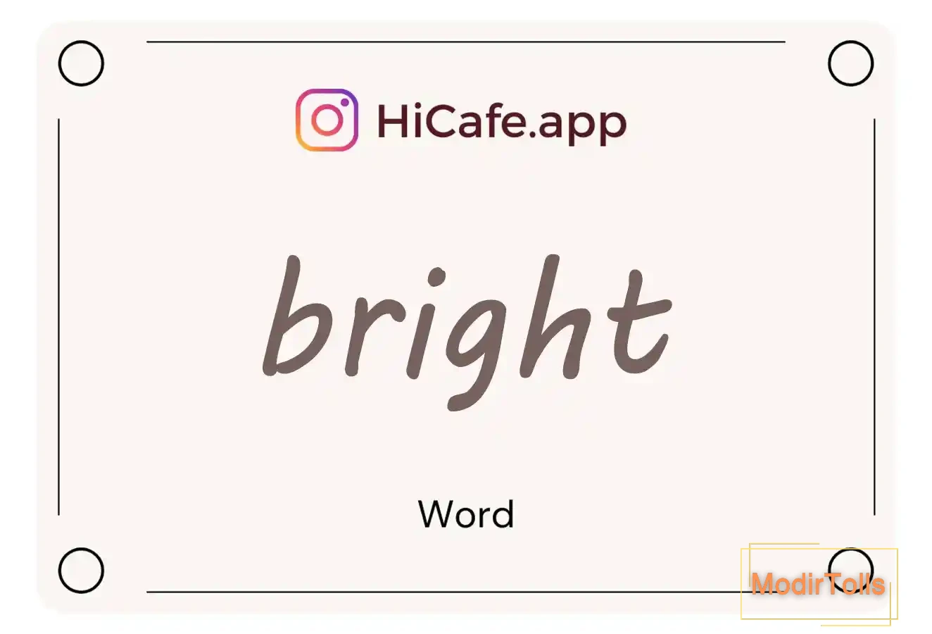 Meaning and usage of bright word