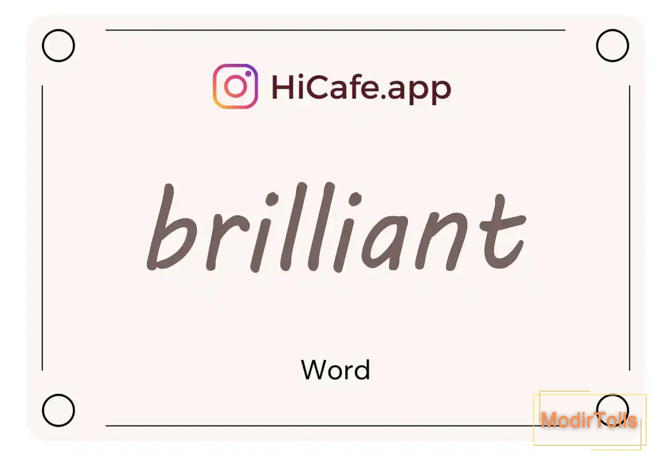 Meaning and usage of brilliant word