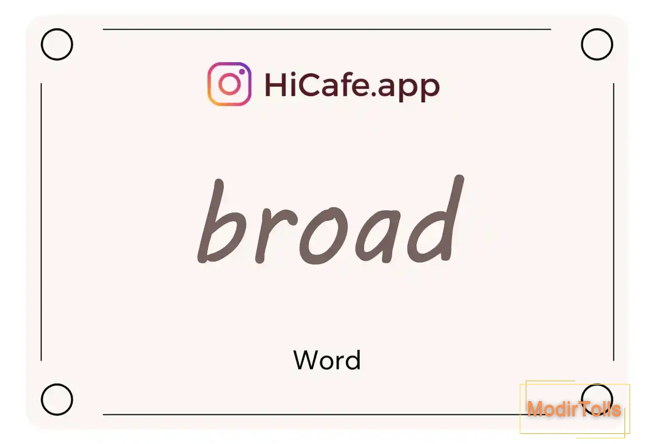 Meaning and usage of broad word