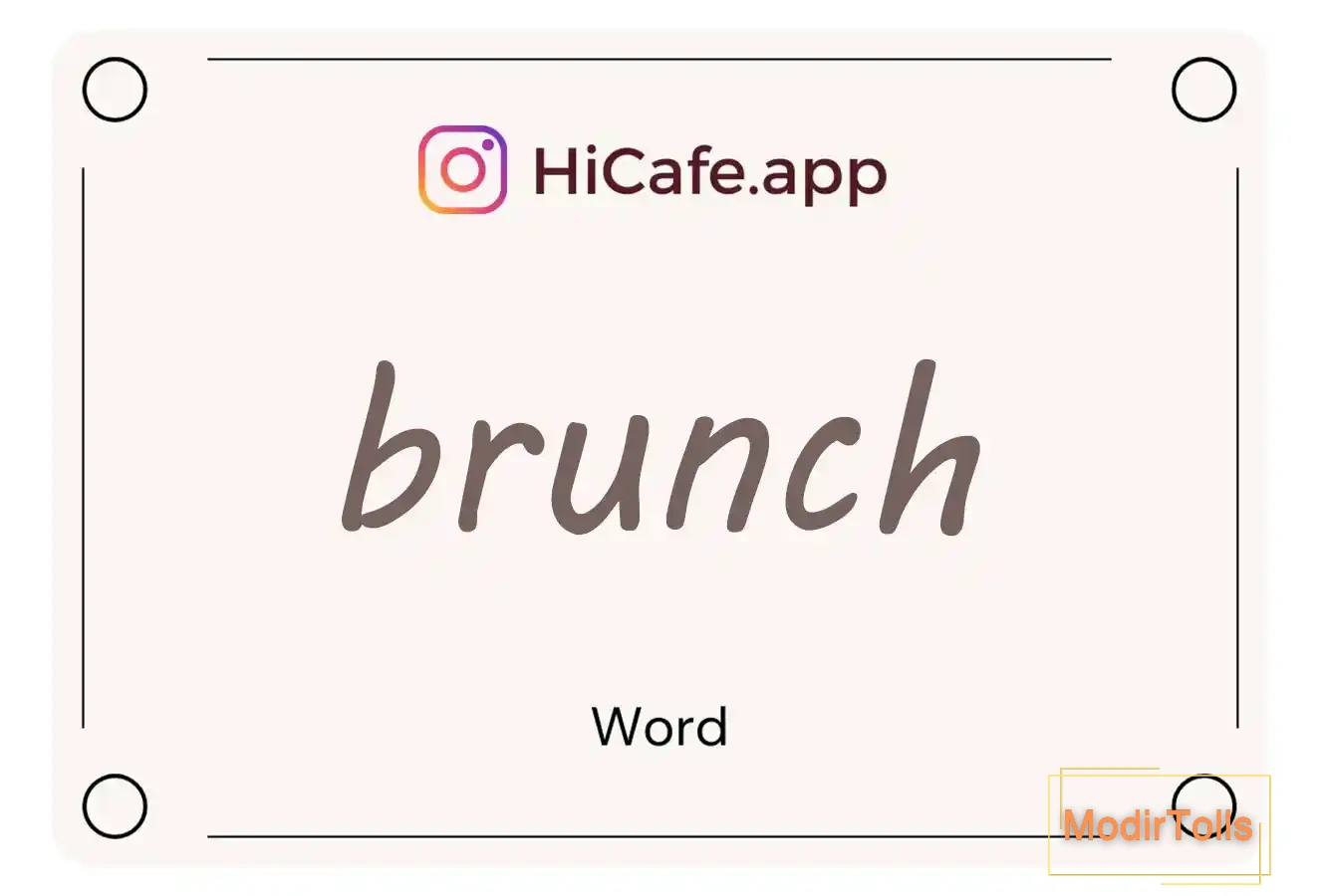 Meaning and usage of brunch word