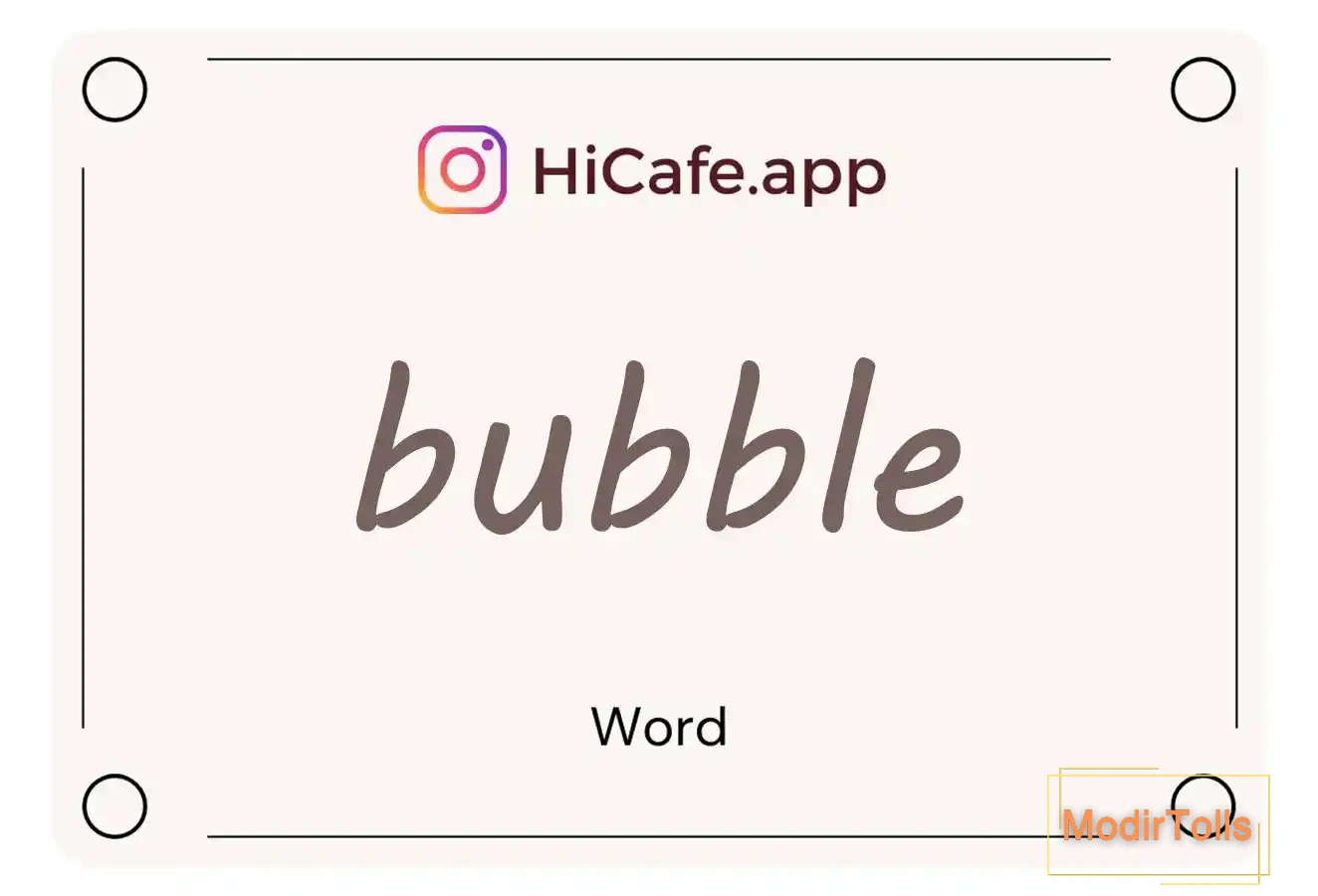 Meaning and usage of bubble word
