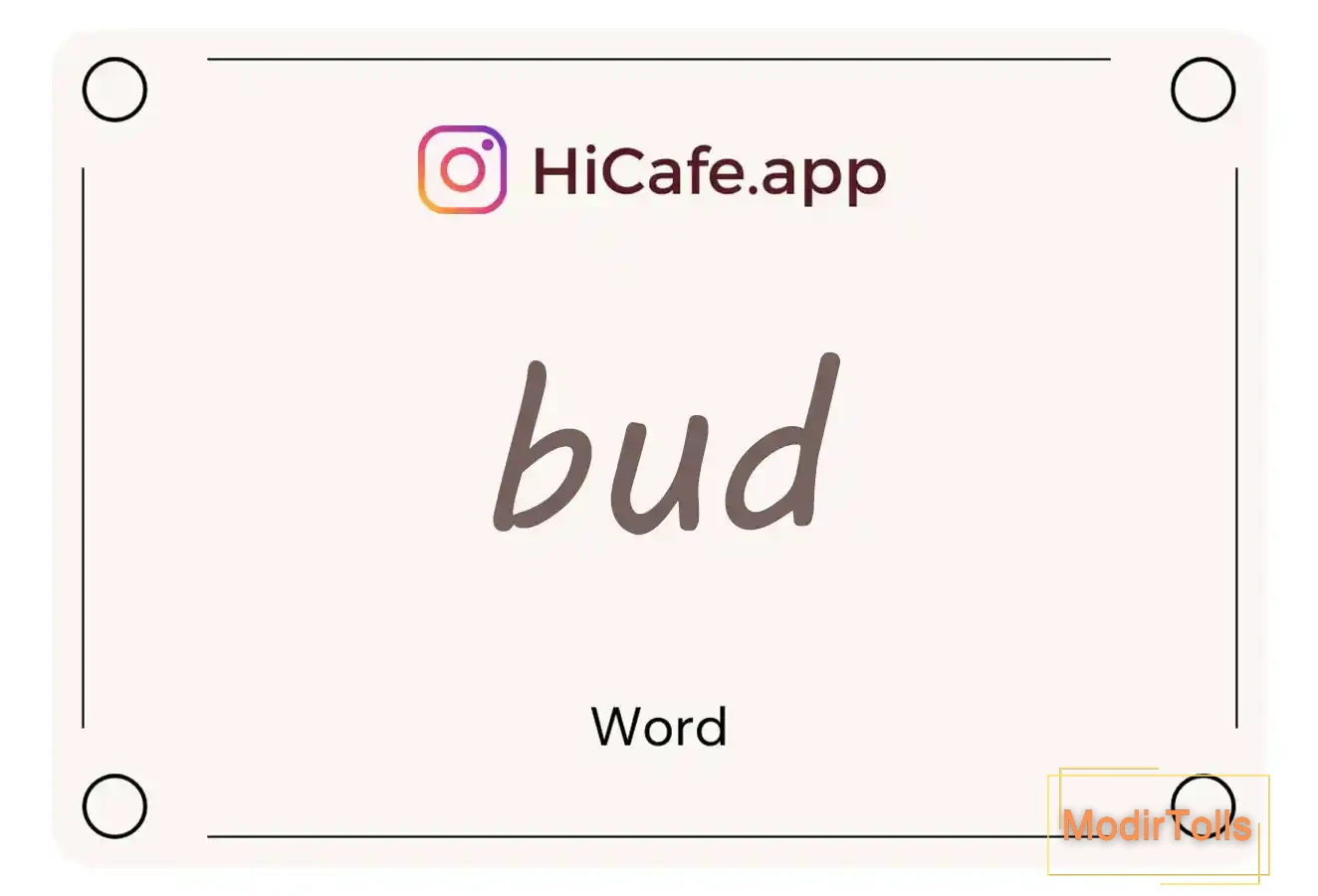 Meaning and usage of bud word