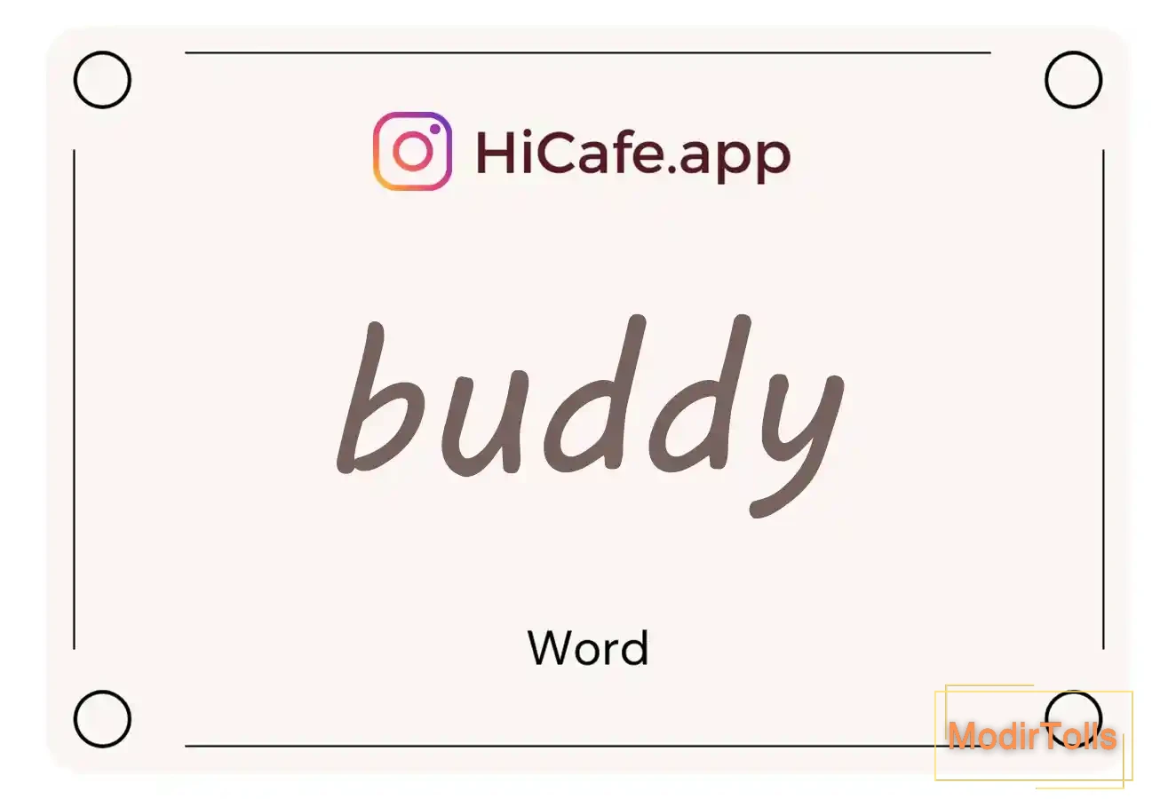 Meaning and usage of buddy word
