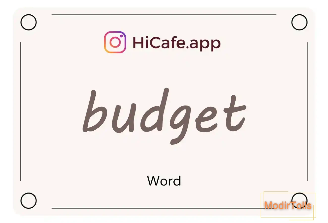 Meaning and usage of budget word