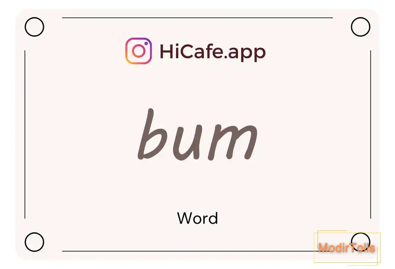 Meaning and usage of bum word