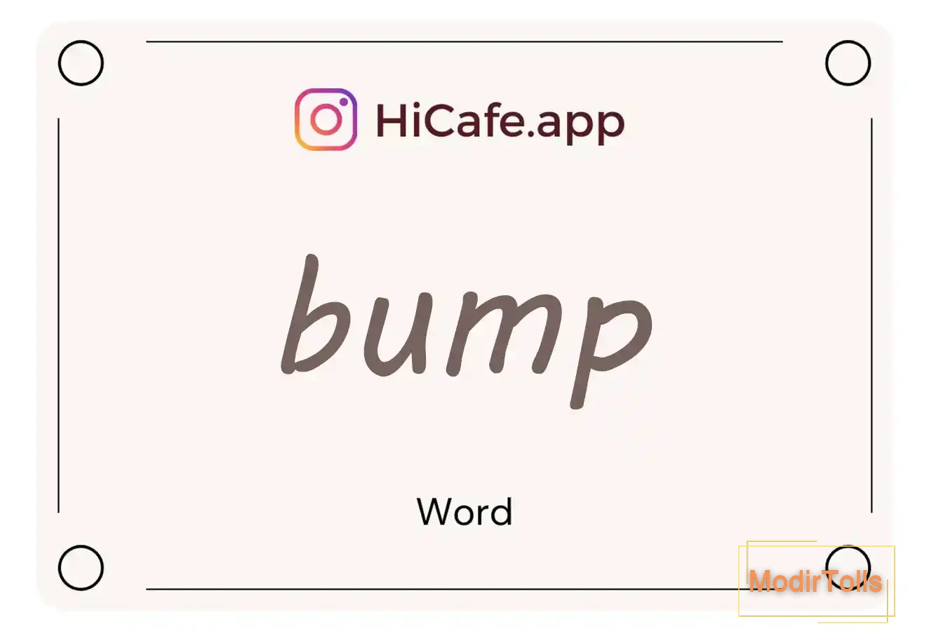 Meaning and usage of bump word