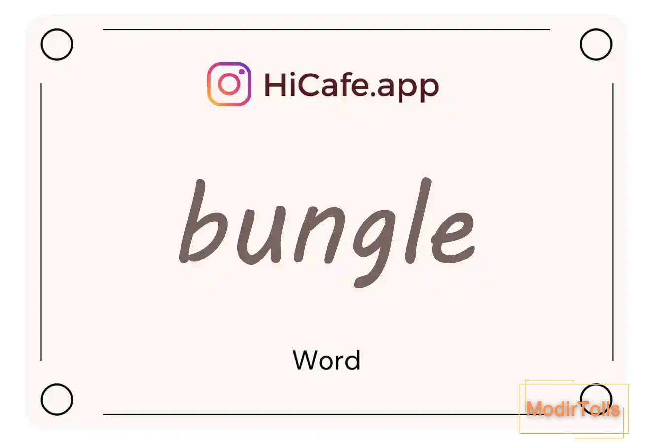 Meaning and usage of bungle word