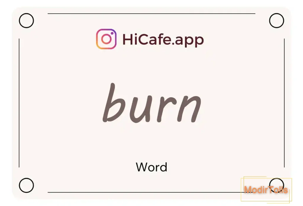 Meaning and usage of burn word