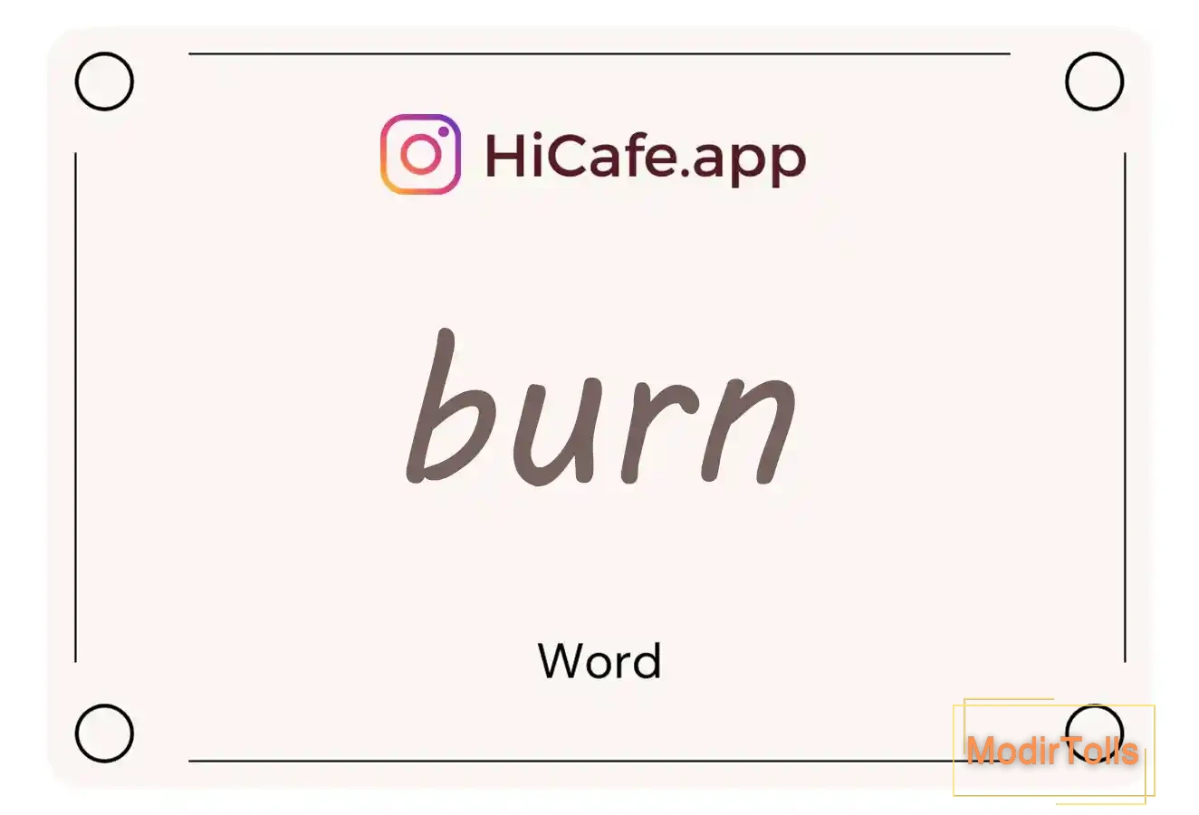 Meaning and usage of burn word