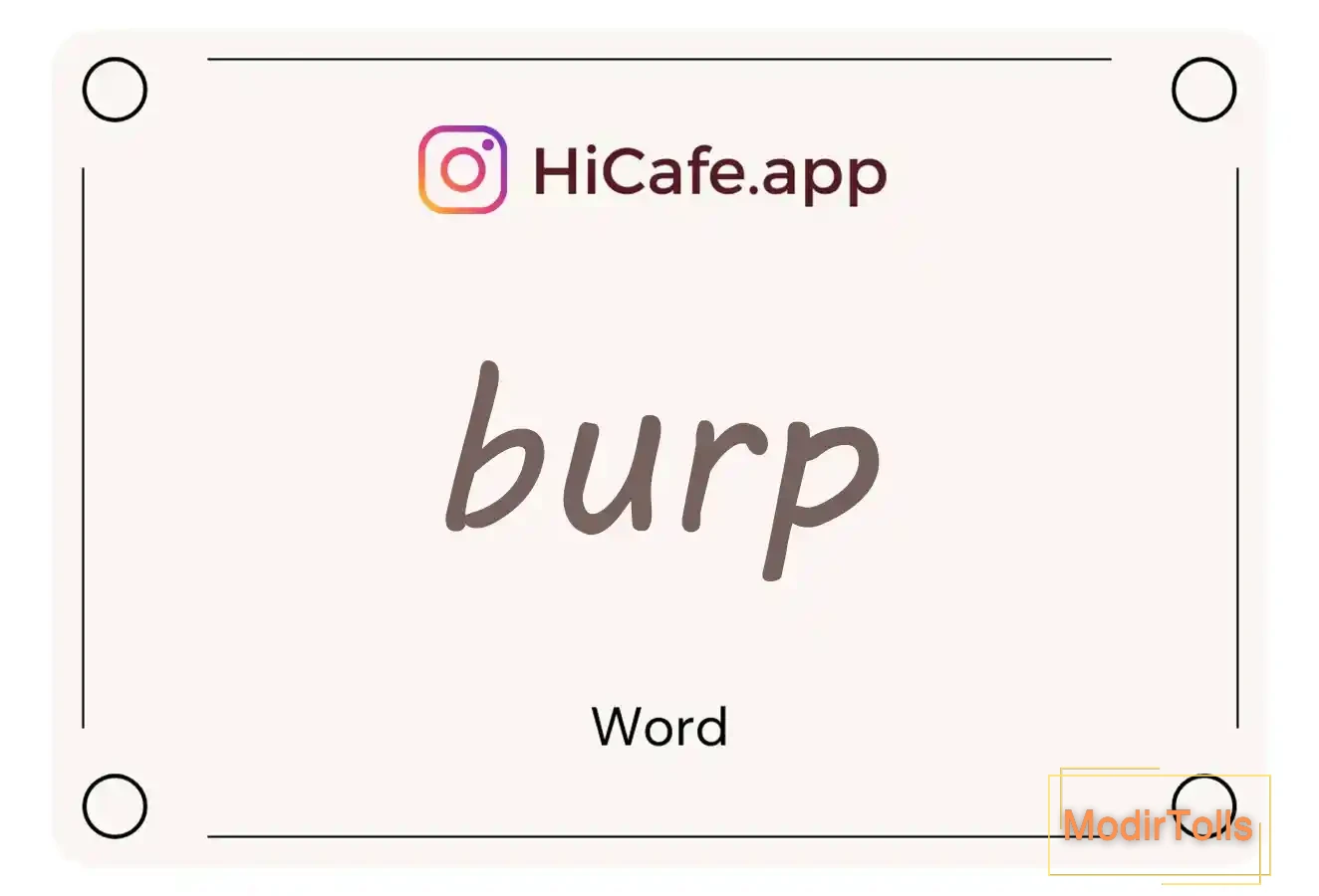 Meaning and usage of burp word