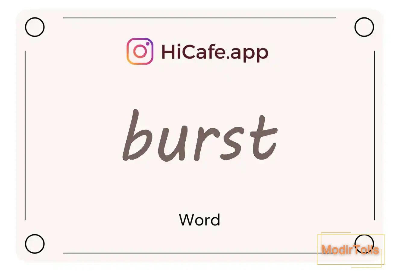 Meaning and usage of burst word