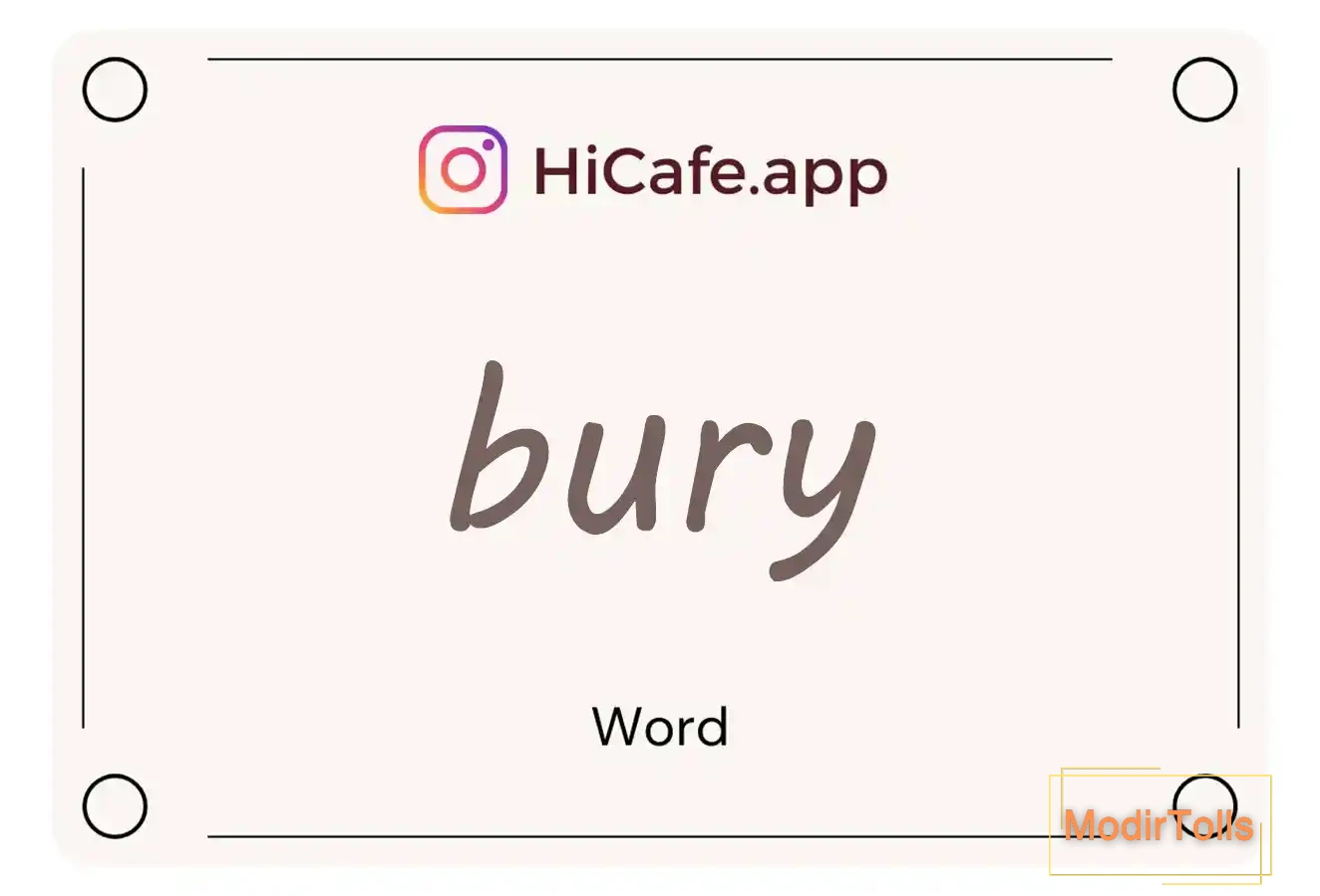 Meaning and usage of bury word