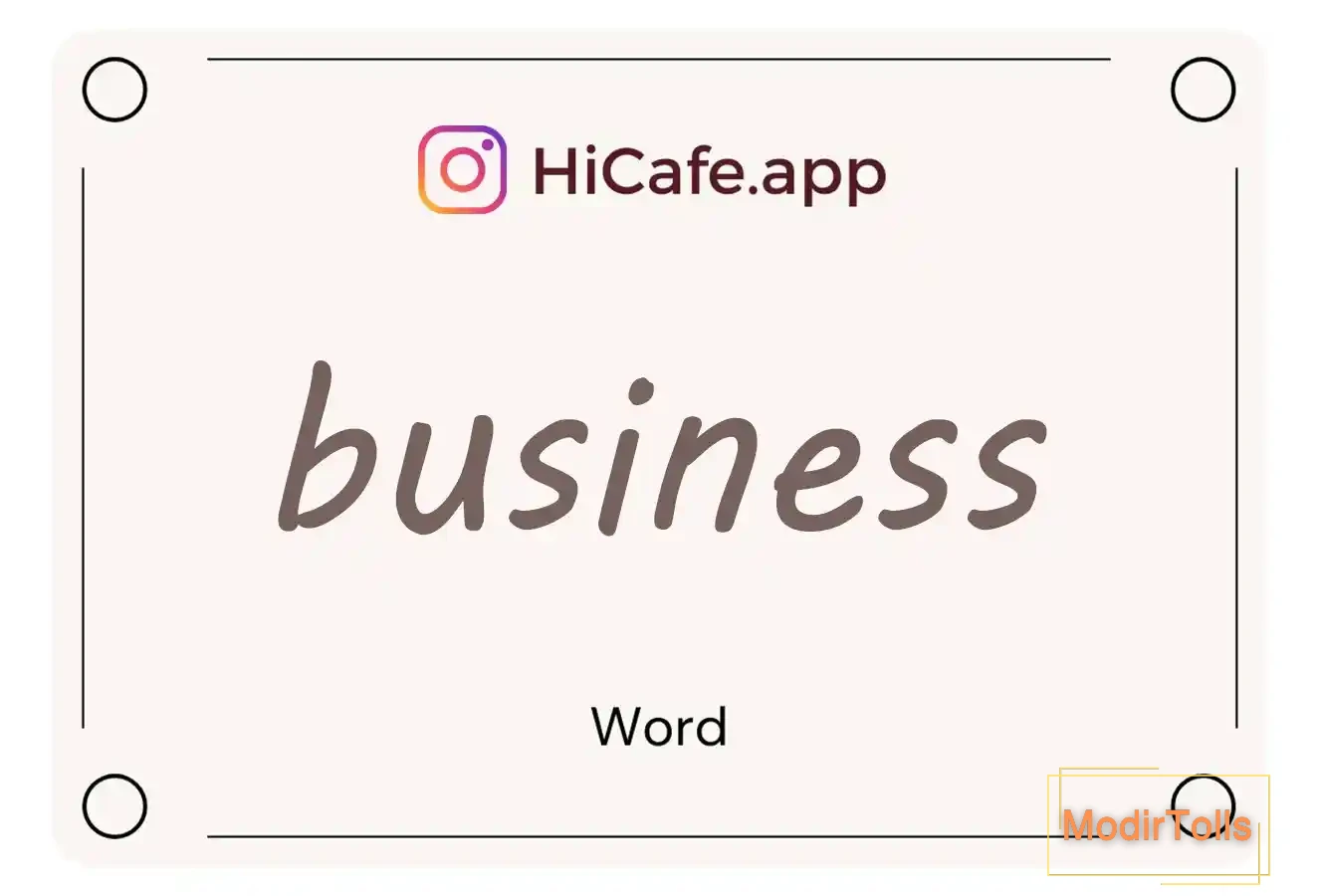 Meaning and usage of business word