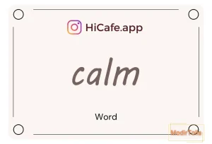 Meaning and usage of calm word