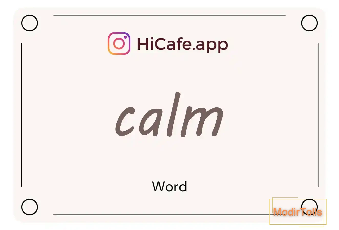 Meaning and usage of calm word