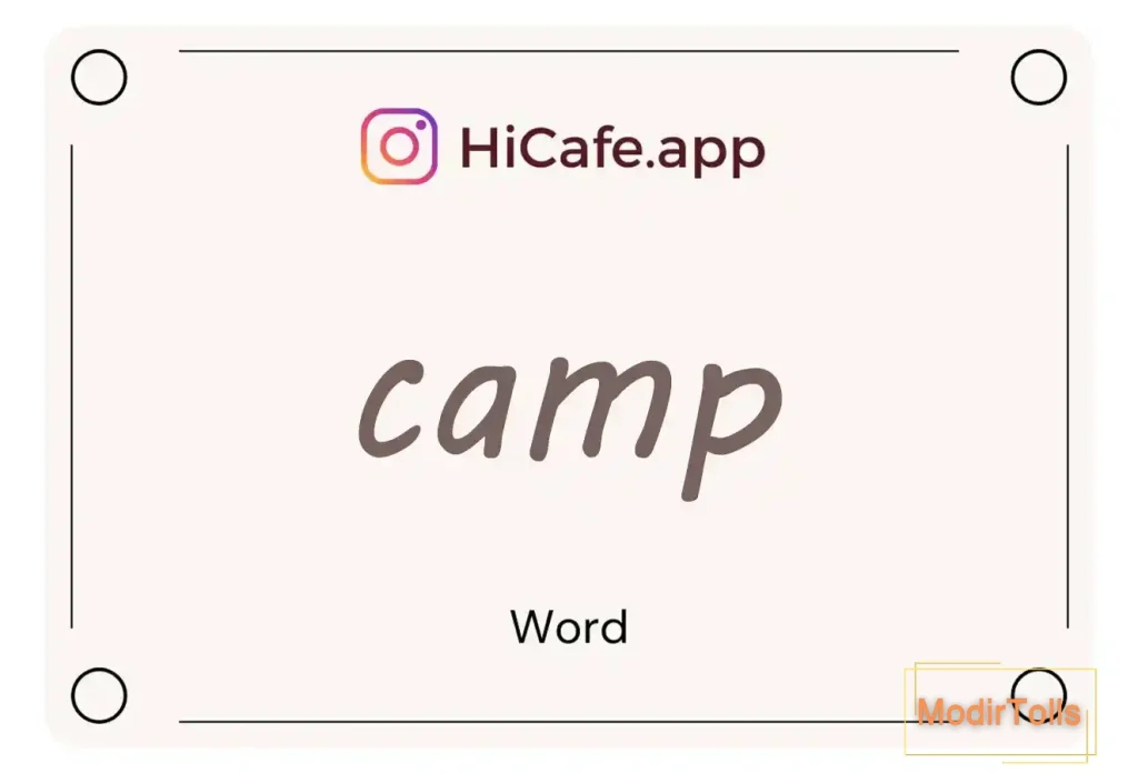 Meaning and usage of camp word